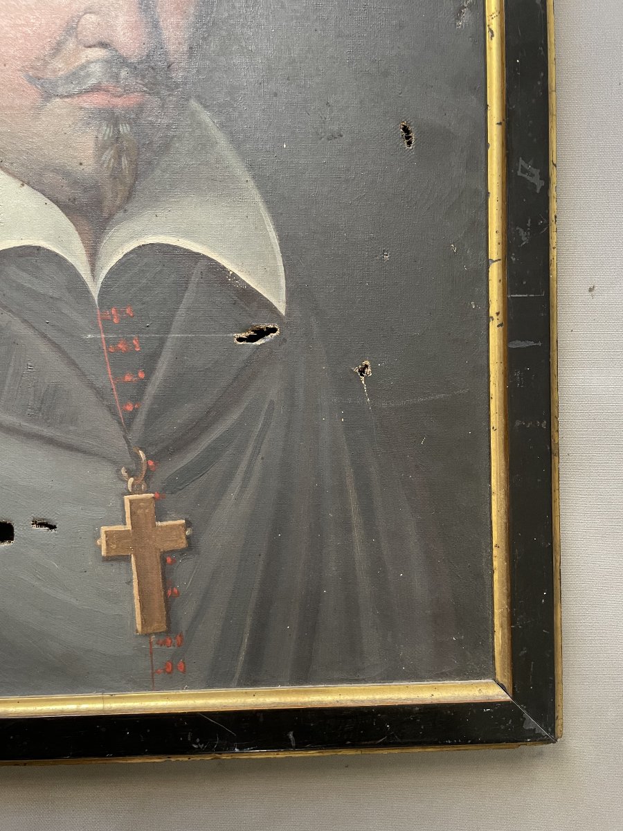 Portrait Of A Religious, Oil On Canvas, Early 19th Century-photo-4