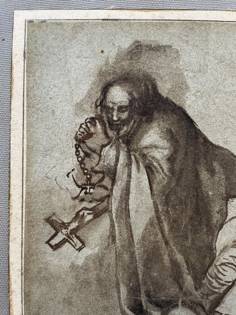 Brown Ink Wash, 17th Century-photo-2