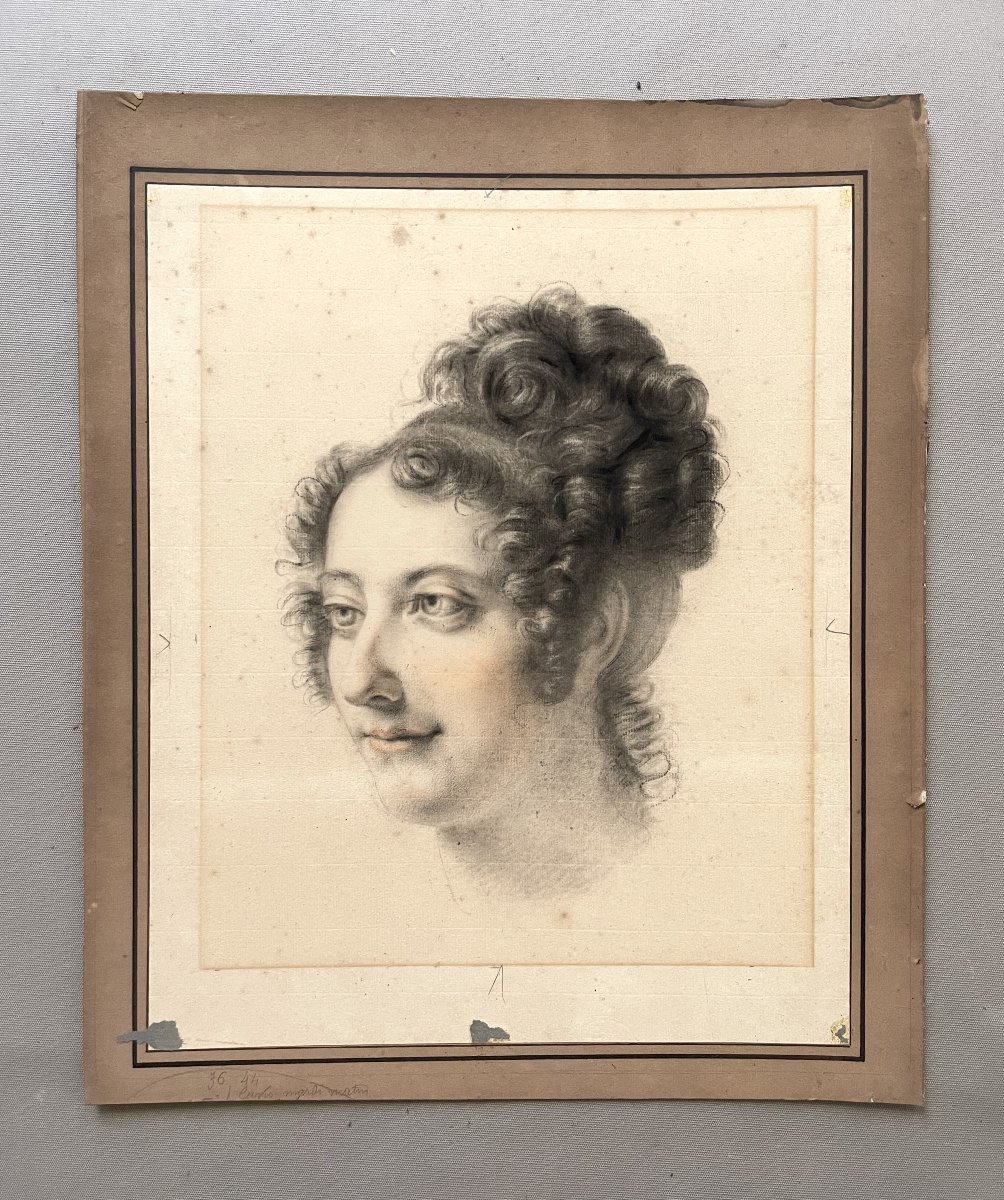 Portrait Of A Woman, Early 19th Century Drawing-photo-2