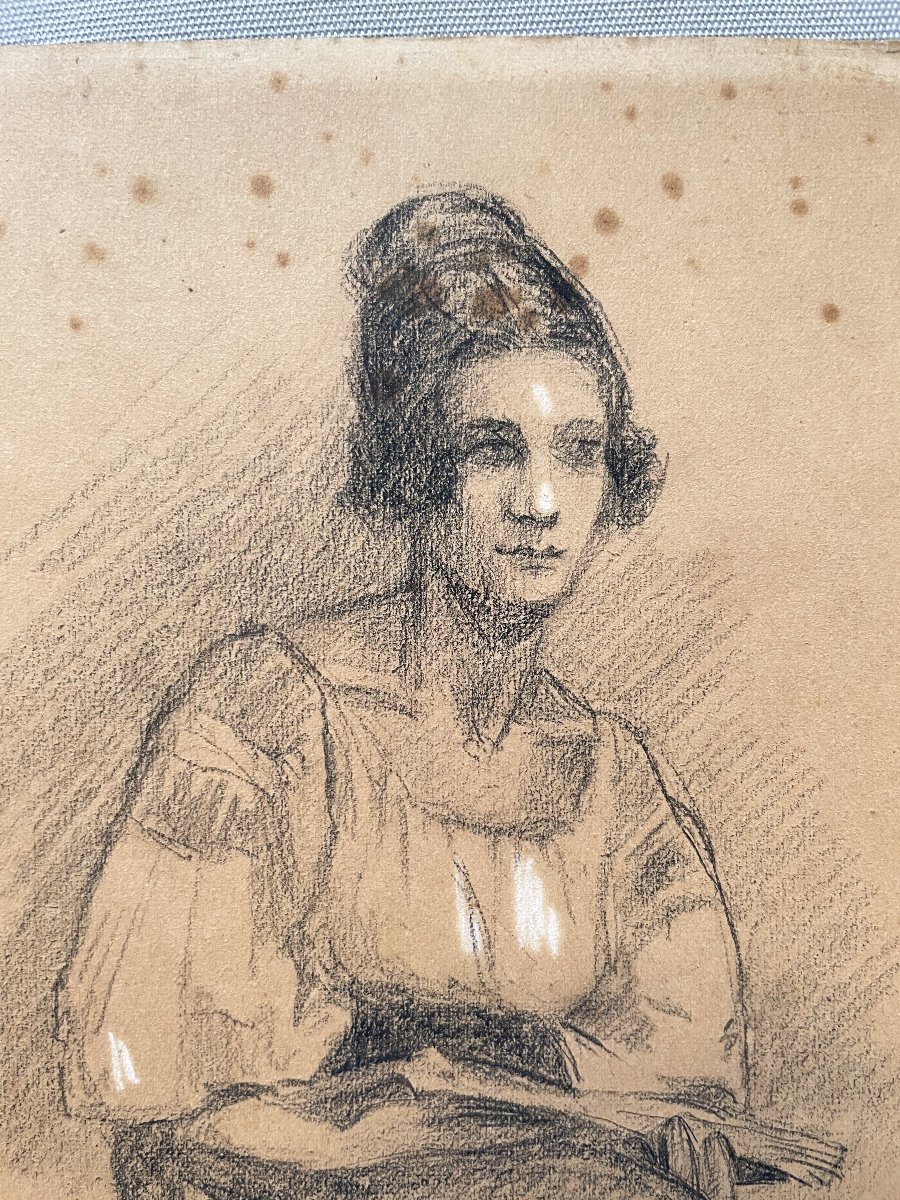 Eugène Huc, jeune femme lisant-photo-2