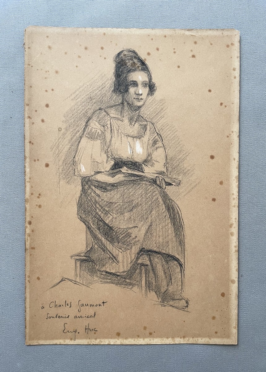 Eugène Huc, jeune femme lisant