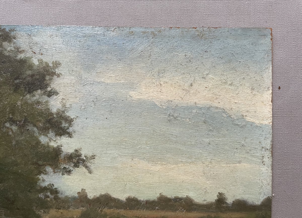 Route de campagne, huile sur carton-photo-3