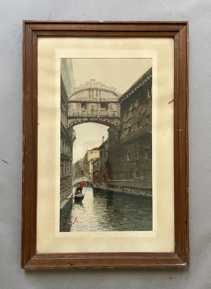 View Of Venice, Watercolor