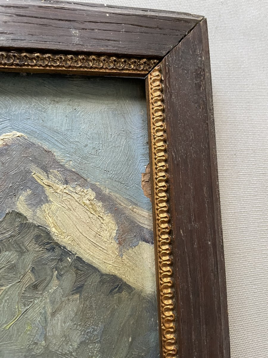 Mont Blanc, Oil On Cardboard-photo-1