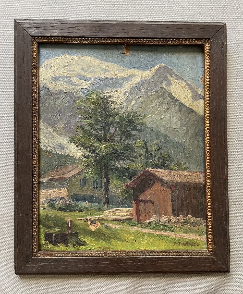 Mont Blanc, Oil On Cardboard