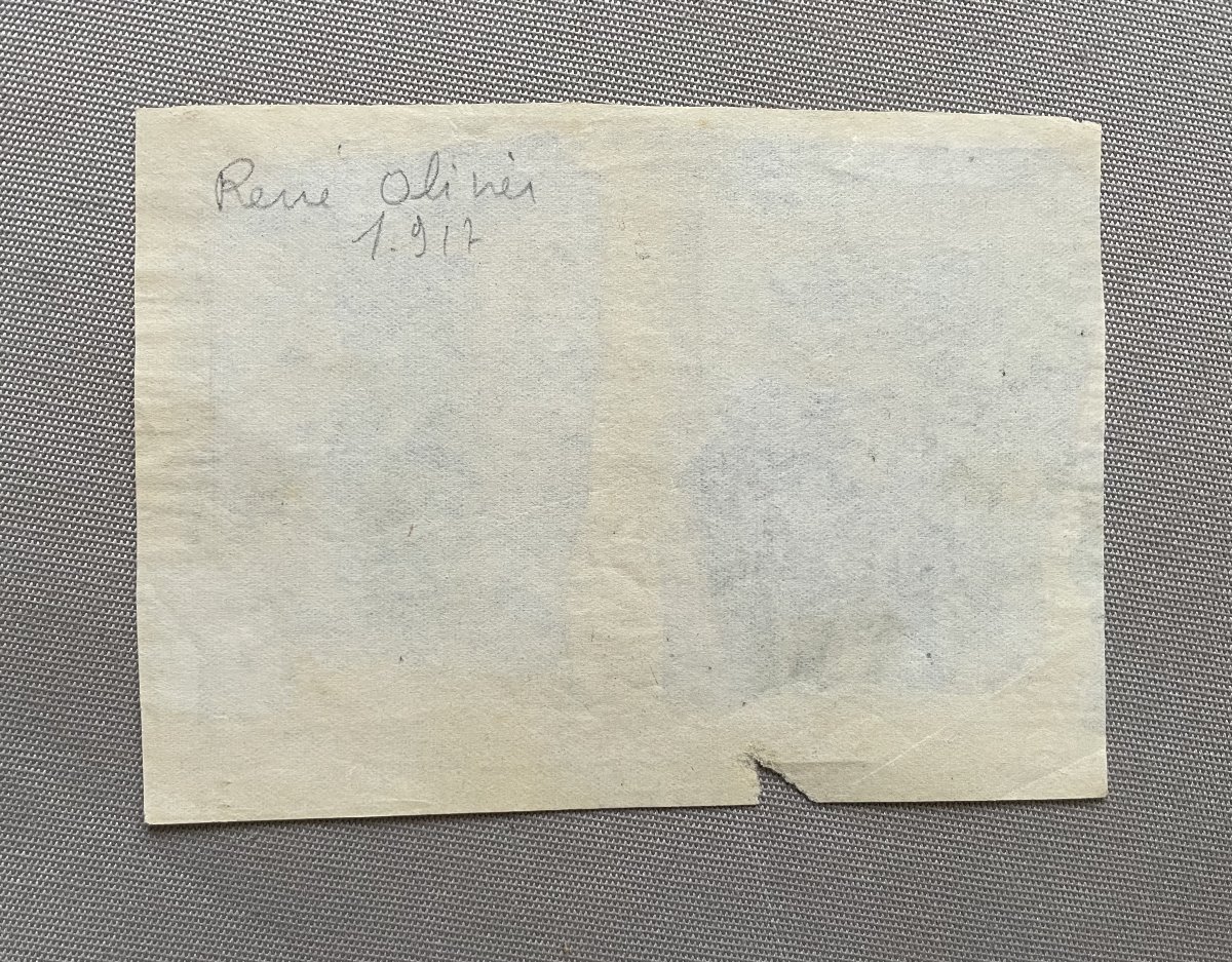  René Olivier, groupe d'hommes, aquarelle monogrammée-photo-2