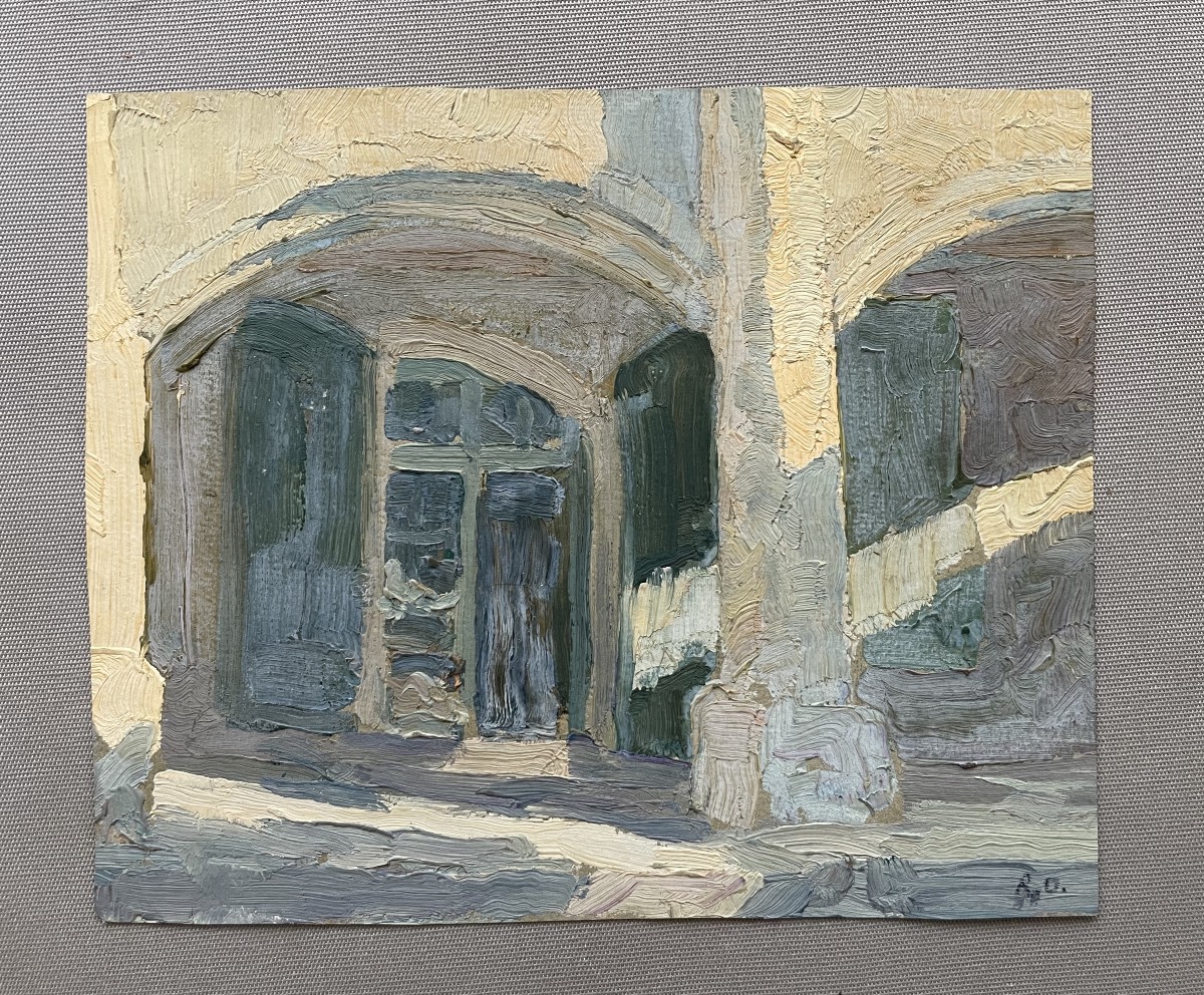 René Olivier, huile sur papier