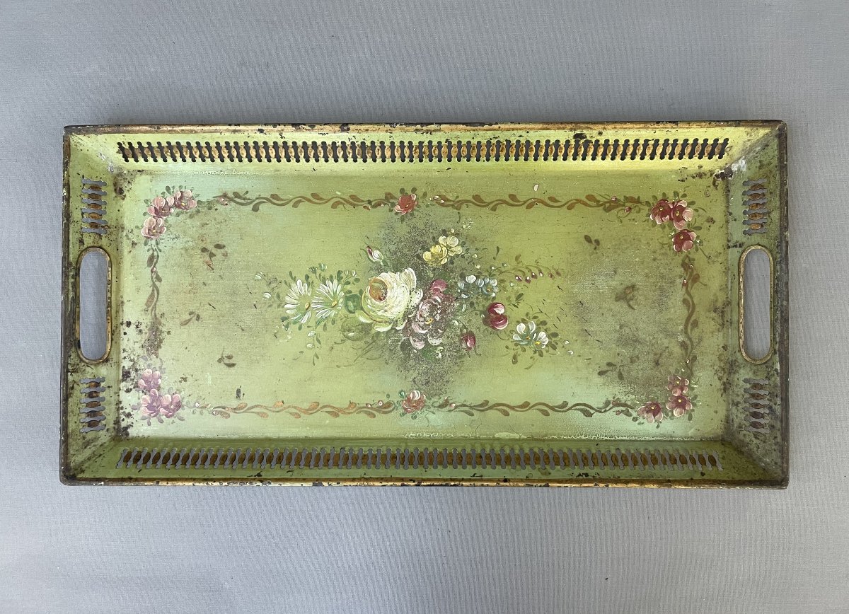 Napoleon III Tray In Painted Sheet Metal-photo-2