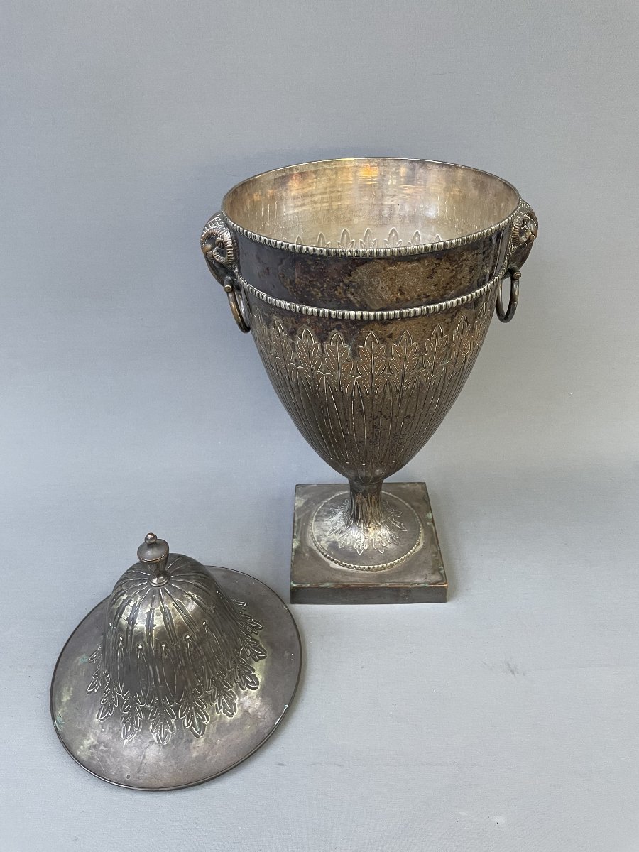 Large Silver-plated Metal Bowl-photo-1