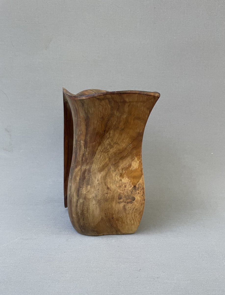 Sculptural Wooden Pitcher In The Style Of Alexandre Noll-photo-3