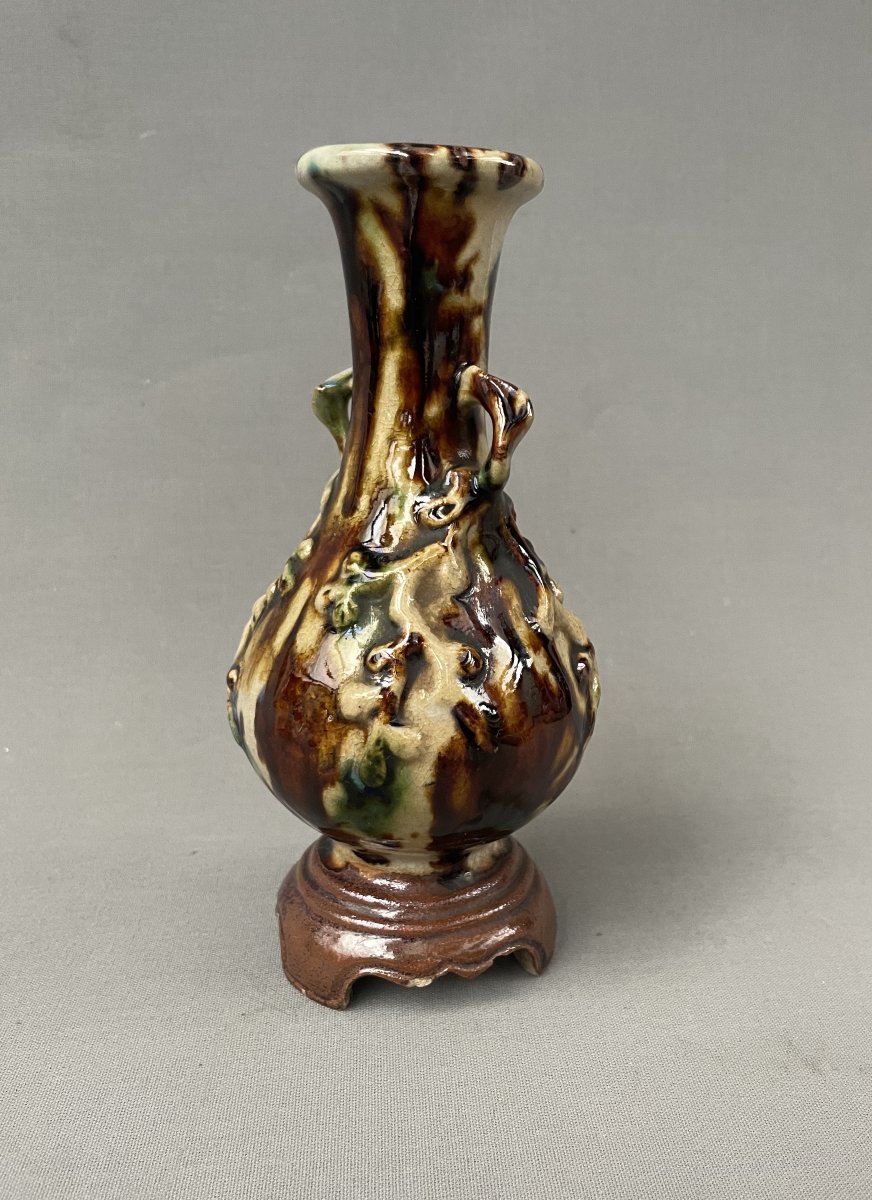 Vase en grès émaillé, Chine, XIXe-photo-3