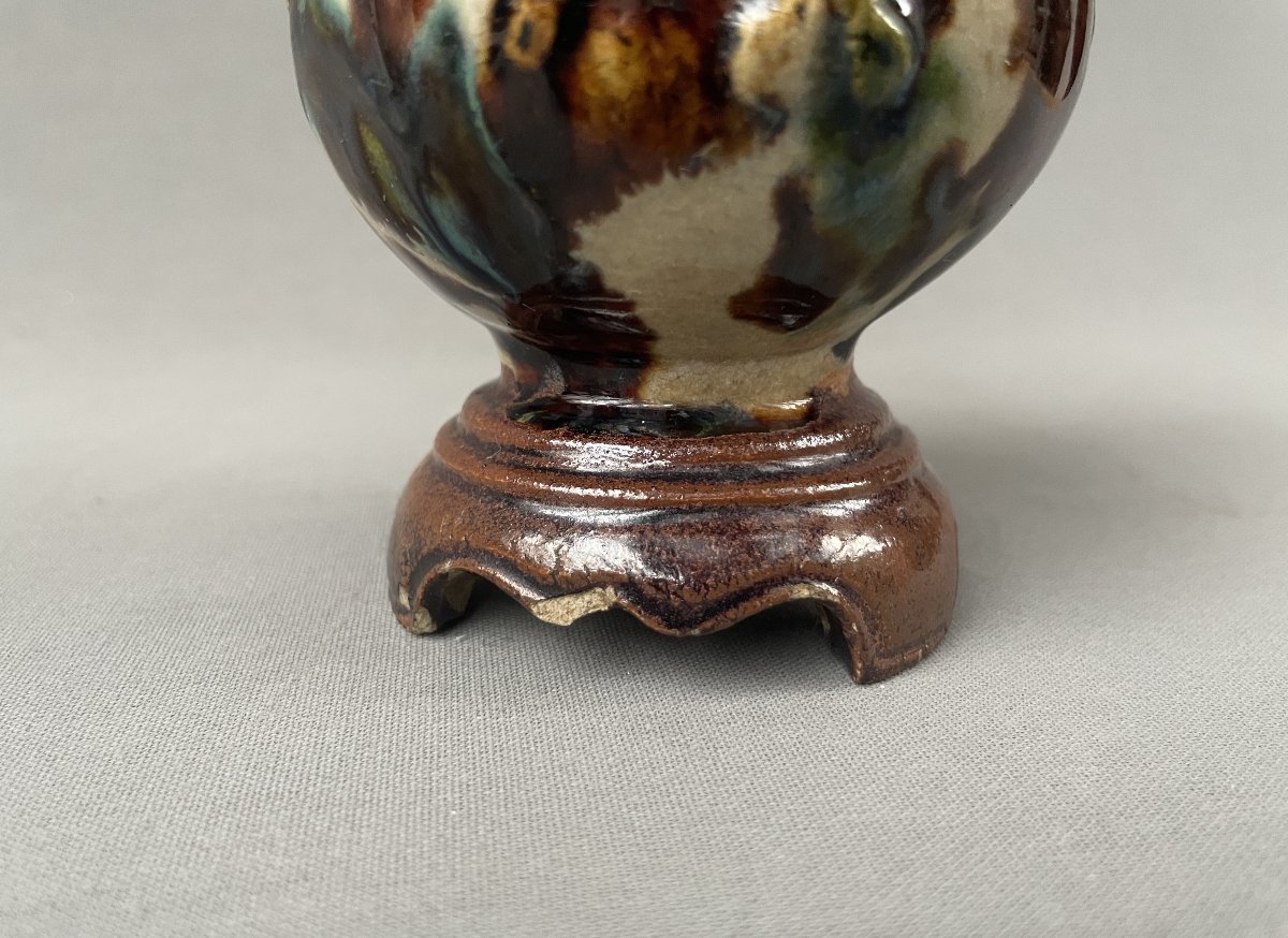 Vase en grès émaillé, Chine, XIXe-photo-3