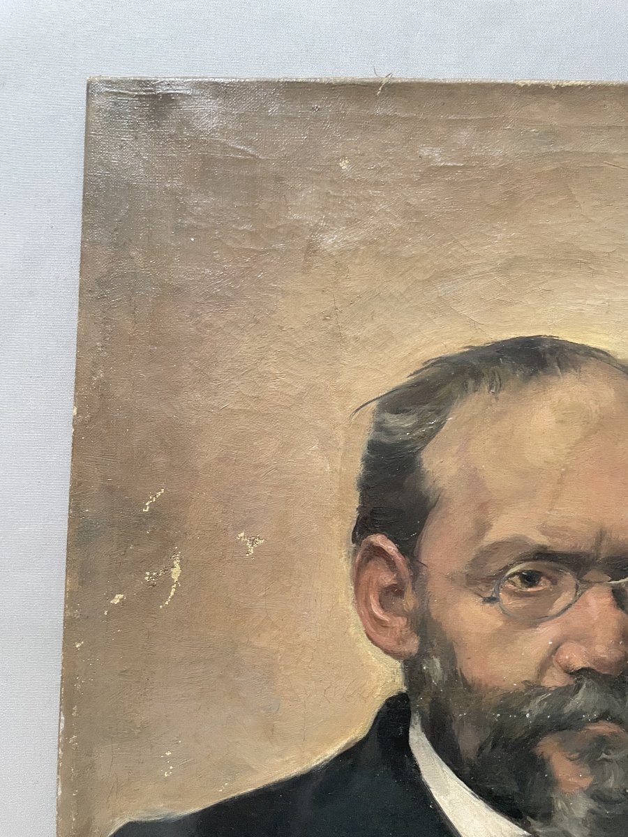 Portrait d'homme, huile sur toile, XIXe-photo-2