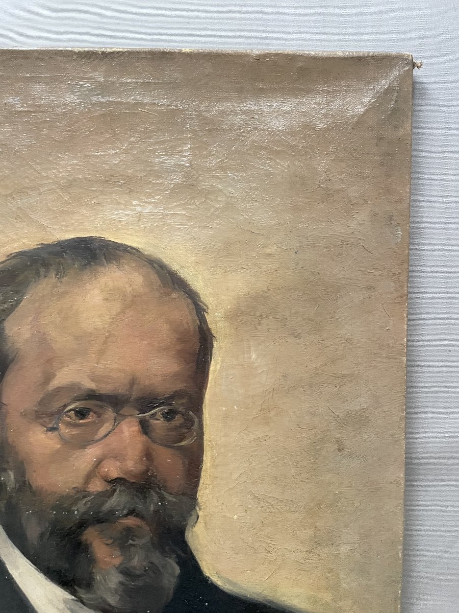 Portrait d'homme, huile sur toile, XIXe-photo-3