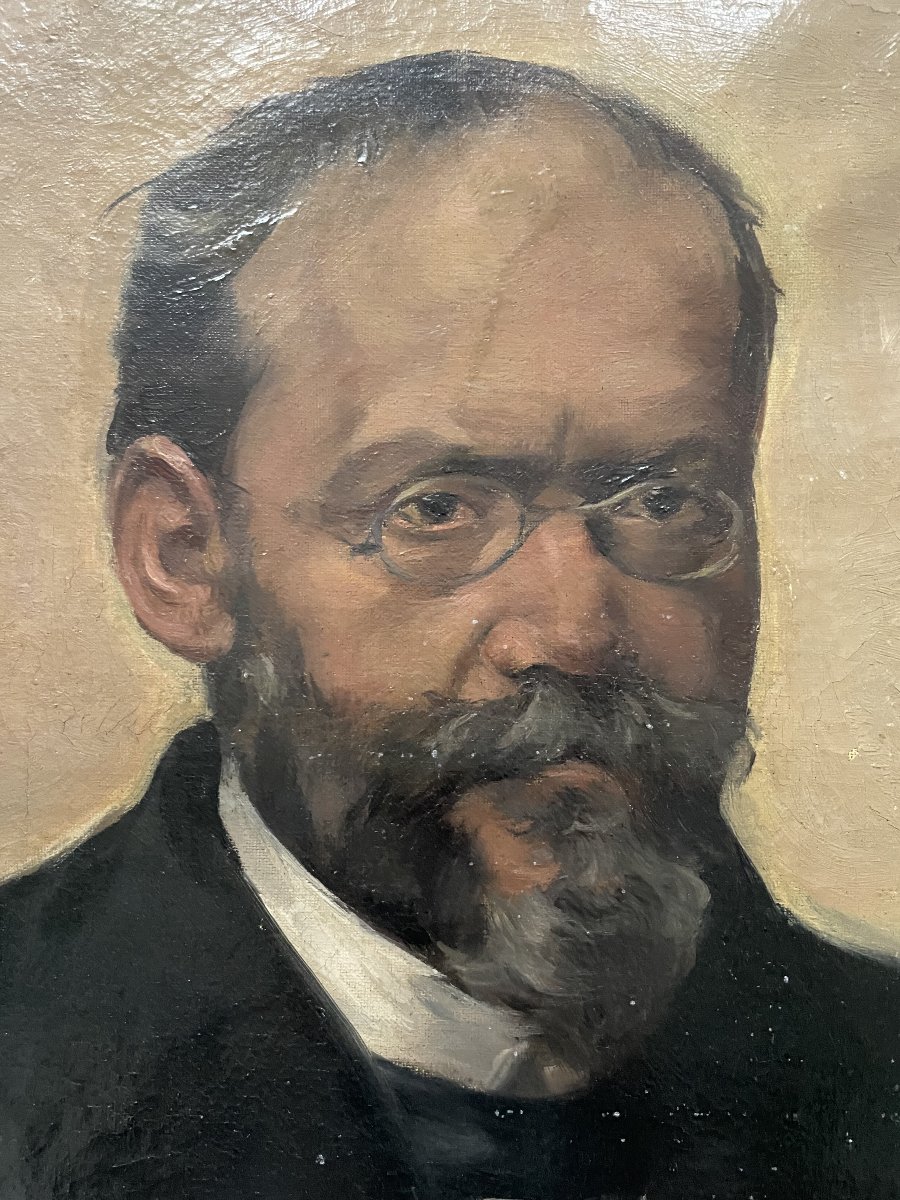 Portrait d'homme, huile sur toile, XIXe-photo-2