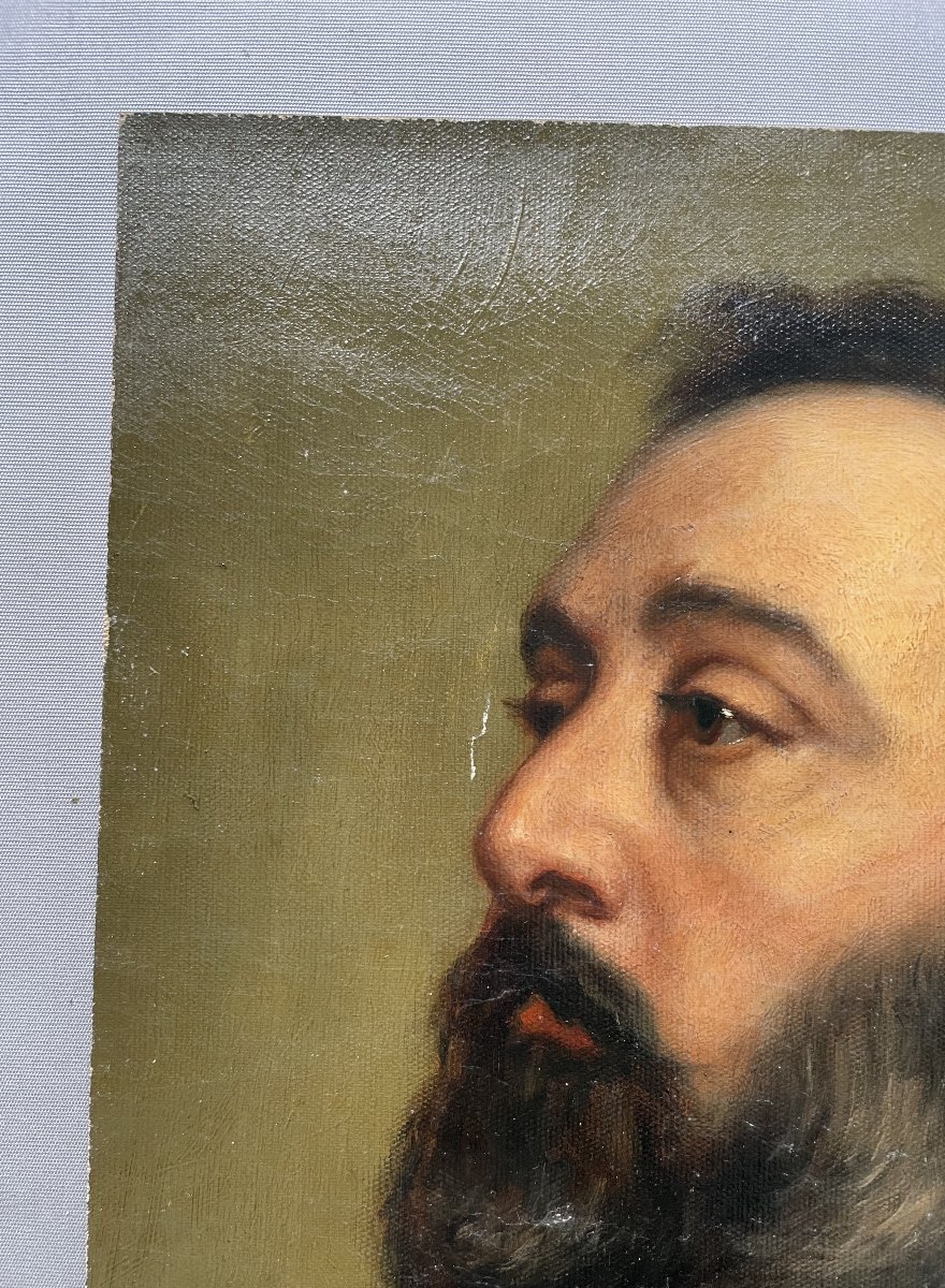 Portrait Of Léon Gambetta? Attributed To J.r Stuart-photo-2