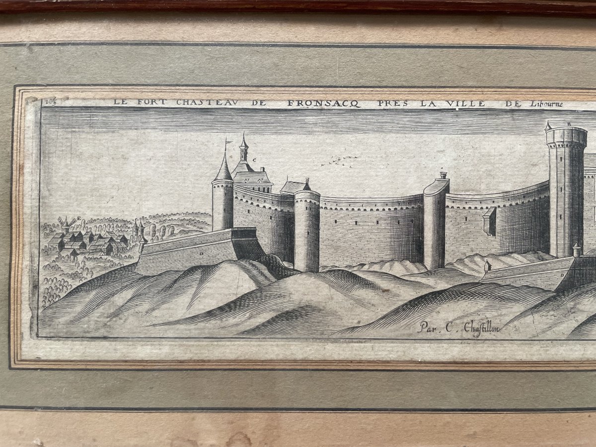 Le Château de Fronsac, gravure par Clause Chastillon-photo-2