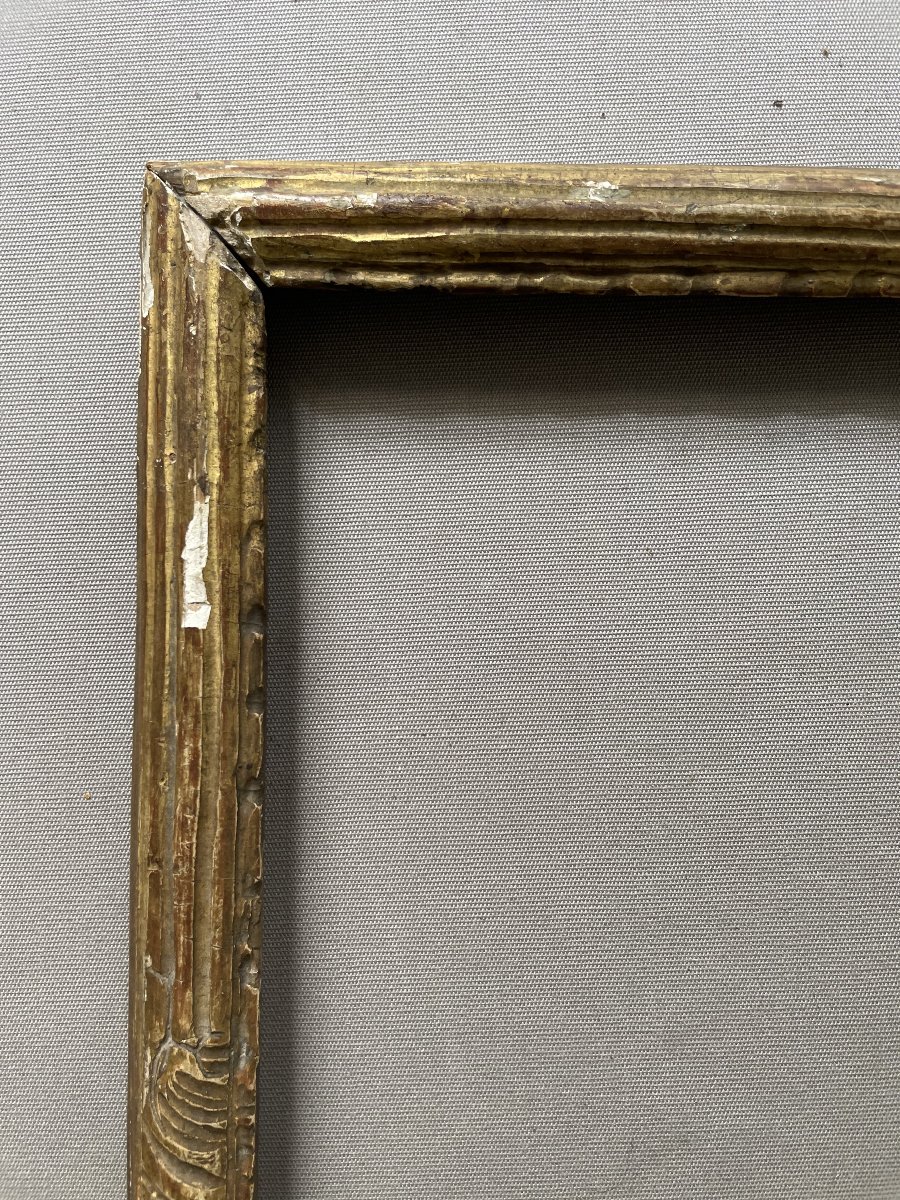 Wooden Frame With Gilded Stucco, 19th Century - 43.5 X 36 Cm-photo-2