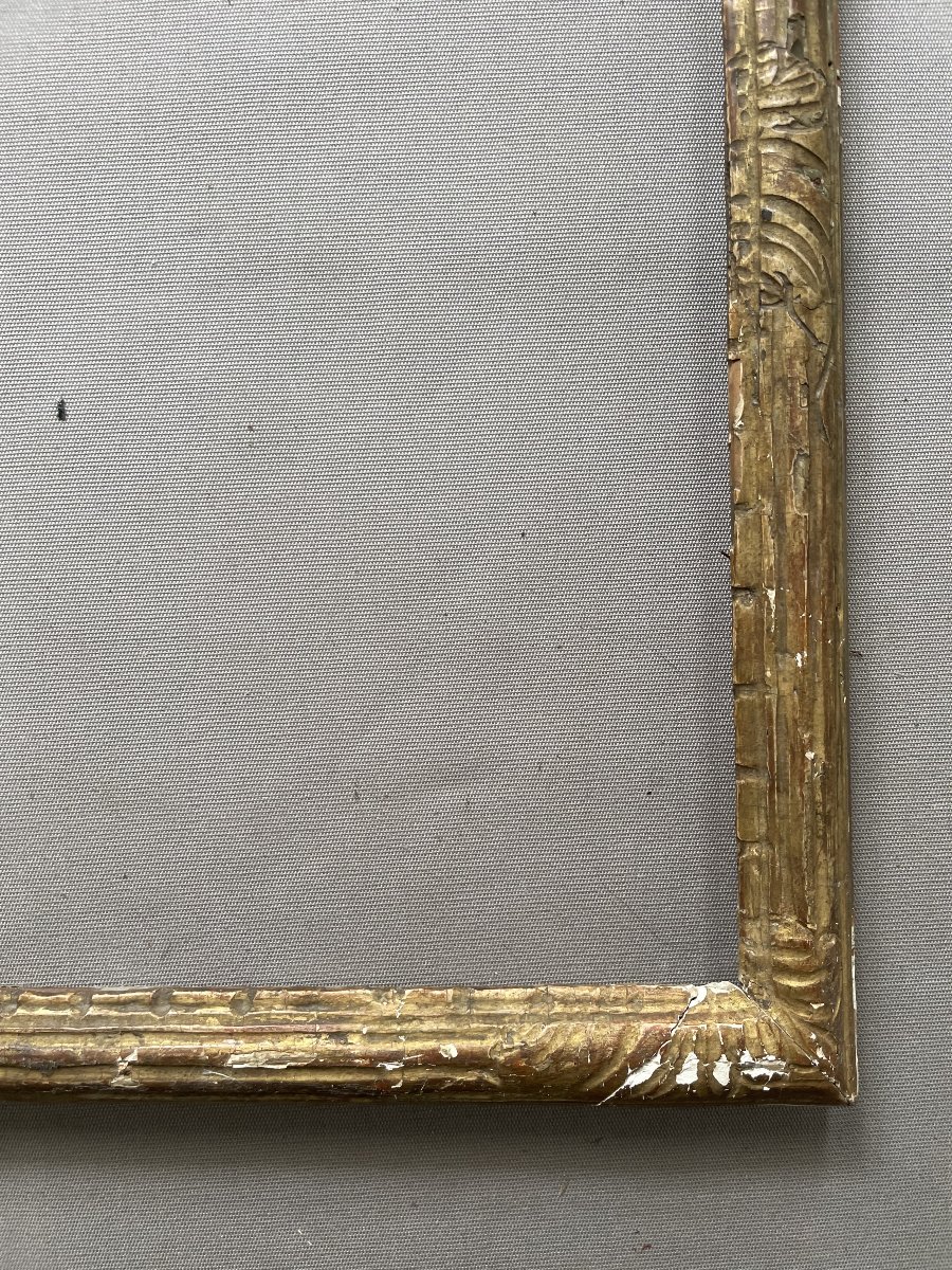 Wooden Frame With Gilded Stucco, 19th Century - 43.5 X 36 Cm-photo-4