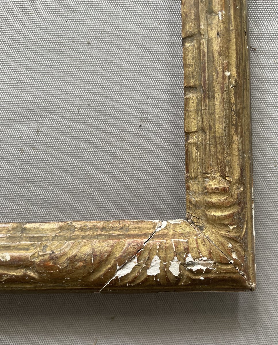 Wooden Frame With Gilded Stucco, 19th Century - 43.5 X 36 Cm-photo-1