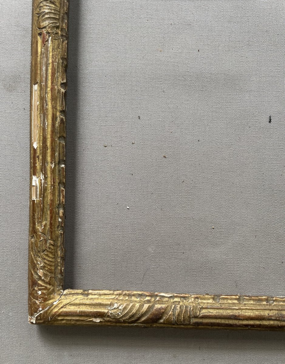 Wooden Frame With Gilded Stucco, 19th Century - 43.5 X 36 Cm-photo-2