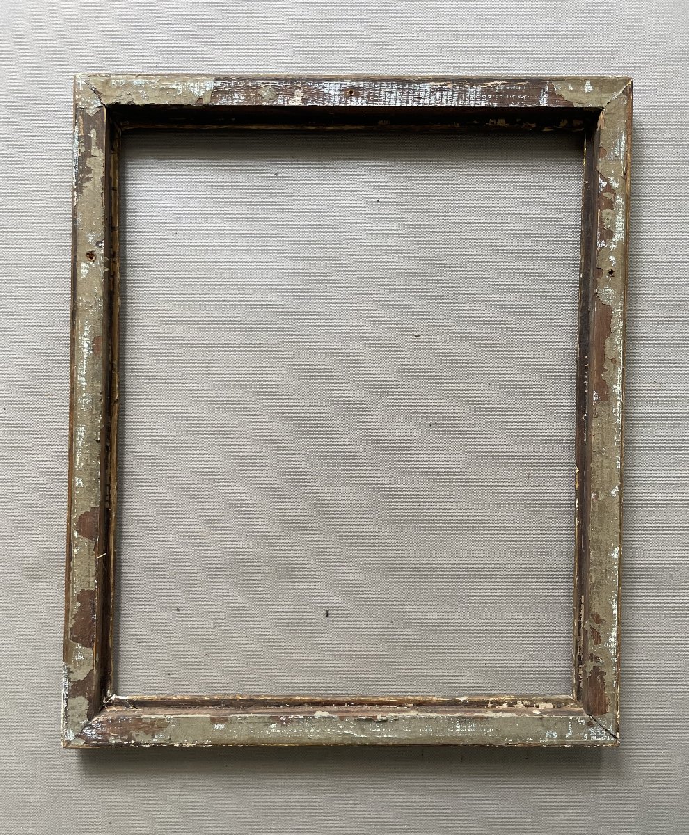 Wooden Frame With Gilded Stucco, 19th Century - 43.5 X 36 Cm-photo-3