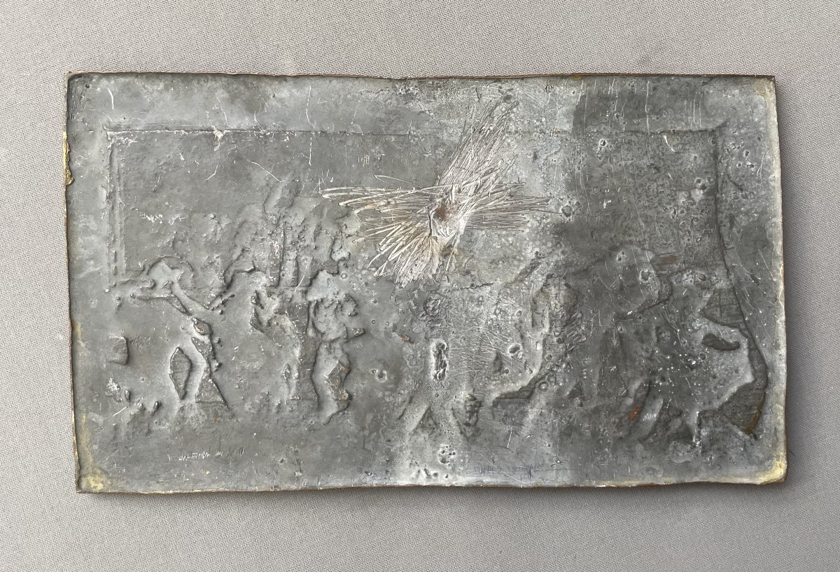 Le Bal Des Animaux, Bas Relief In Patinated Lead-photo-3
