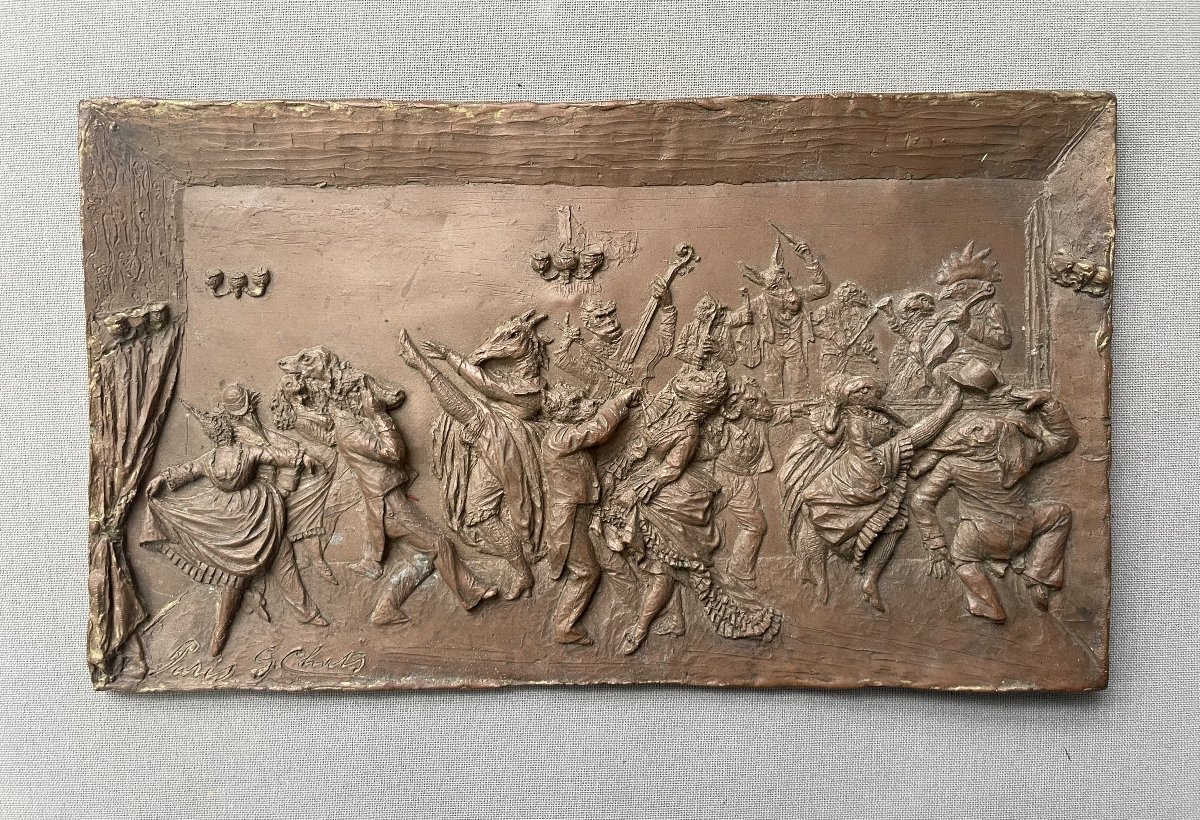 Le Bal Des Animaux, Bas Relief In Patinated Lead