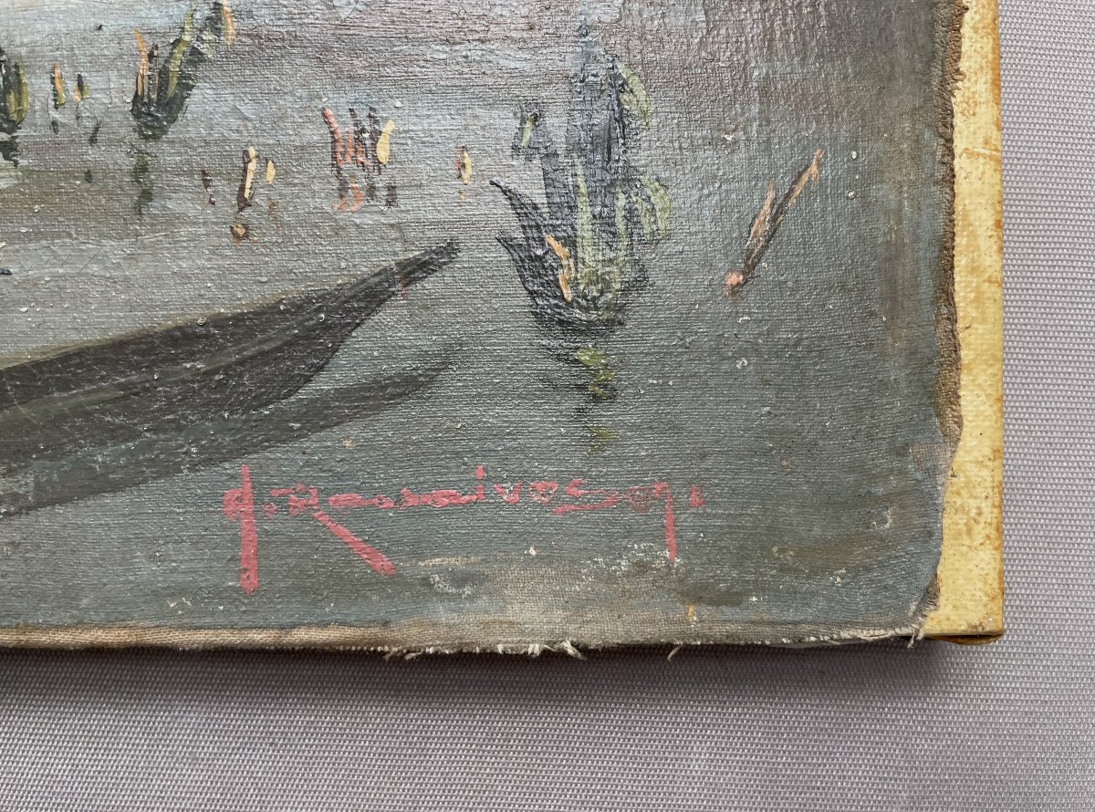 Albert Ranaivoson, village malgache, huile sur toile-photo-2