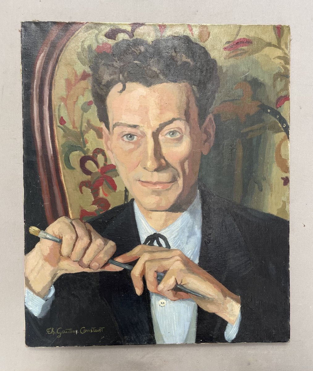 Thérèse Gautier Constant, Portrait Of A Man, Oil On Canvas