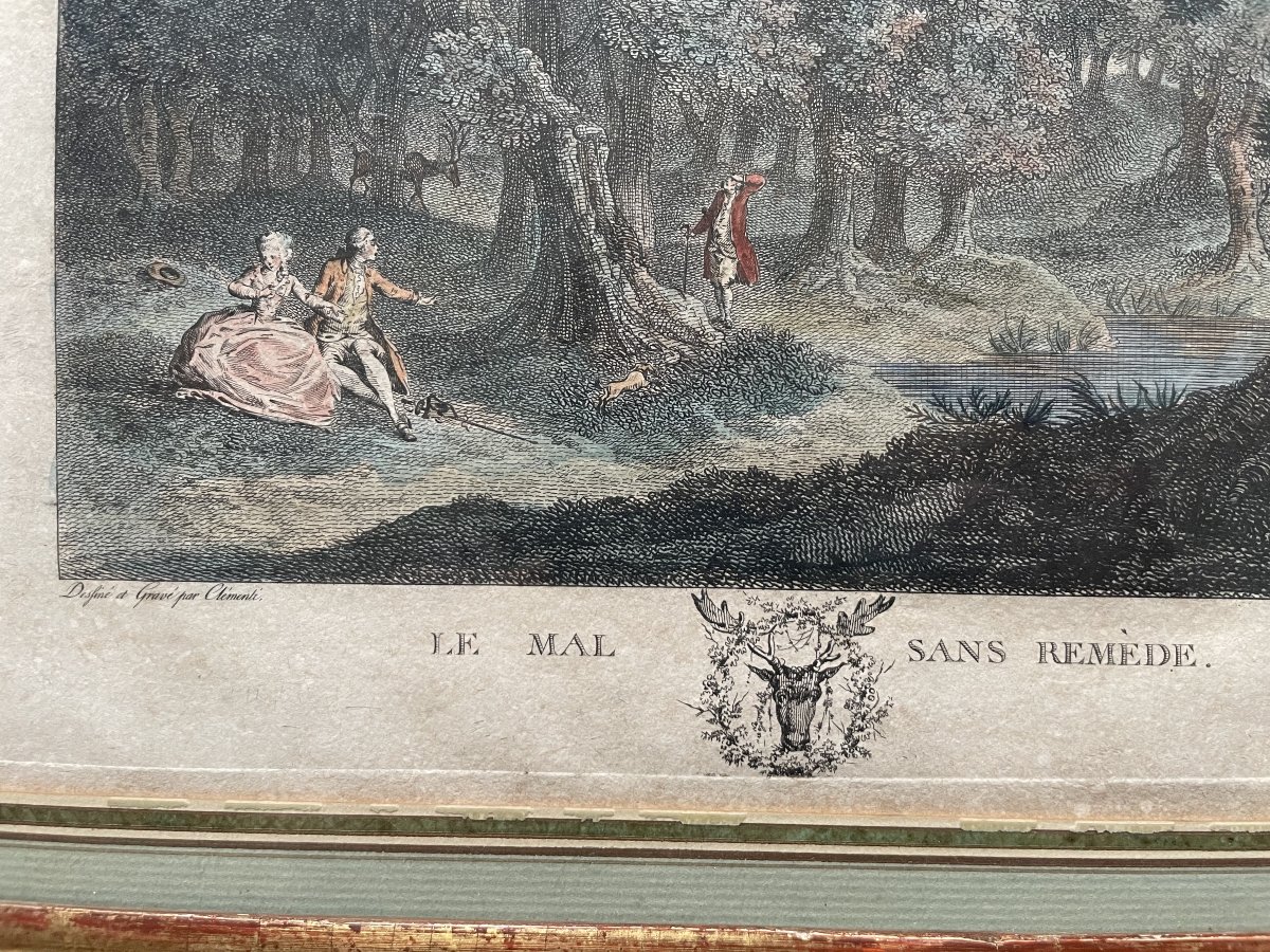 Scènes galantes, paire de gravures par Clementi-photo-1