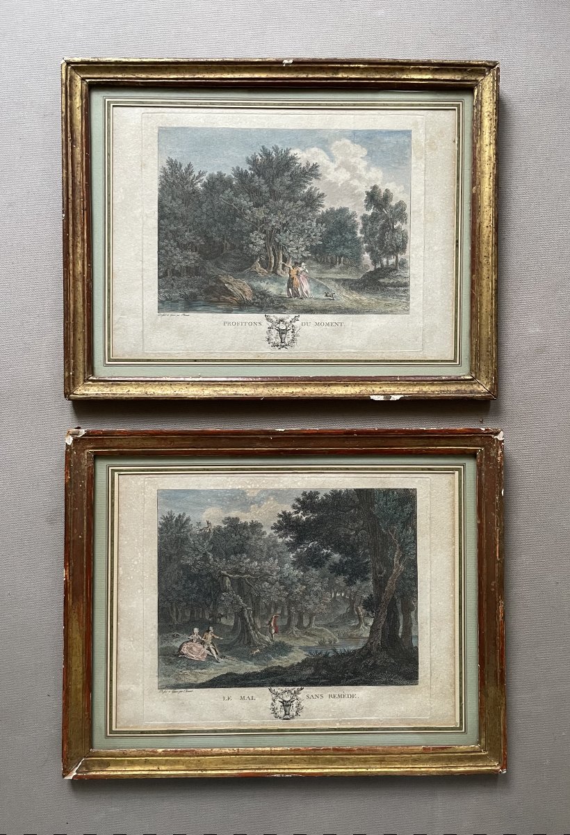 Scènes galantes, paire de gravures par Clementi