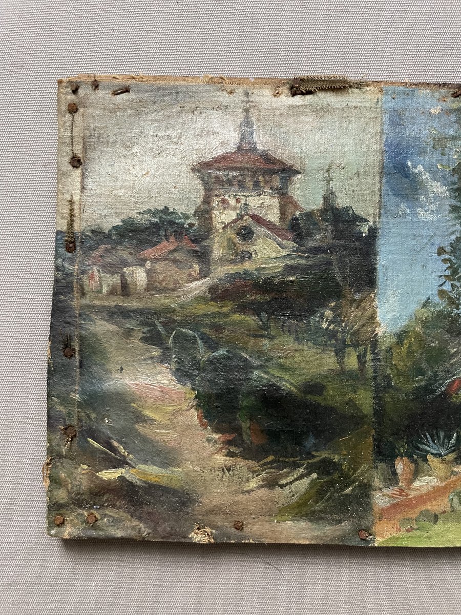 Triptych, Oil On Canvas, Early 20th Century-photo-2