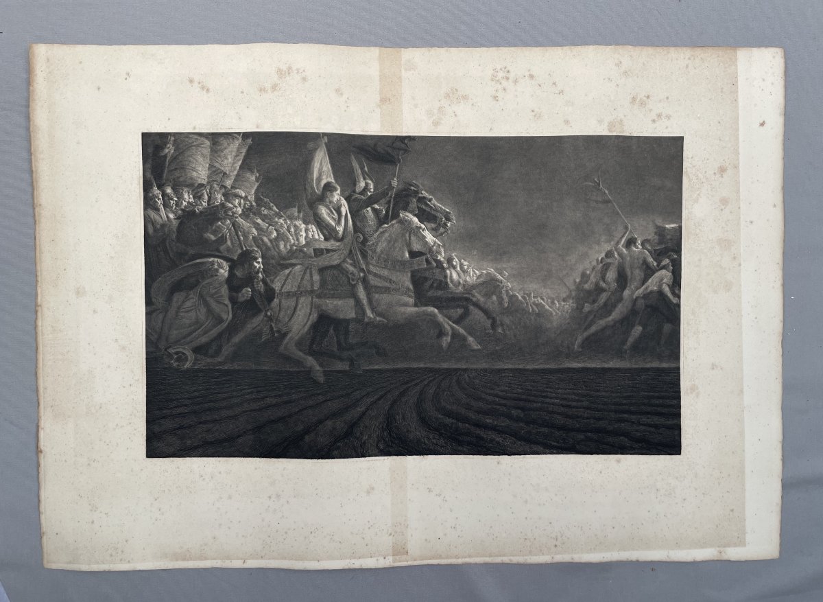 Jeanne d'Arc au combat, gravure, grand format-photo-2