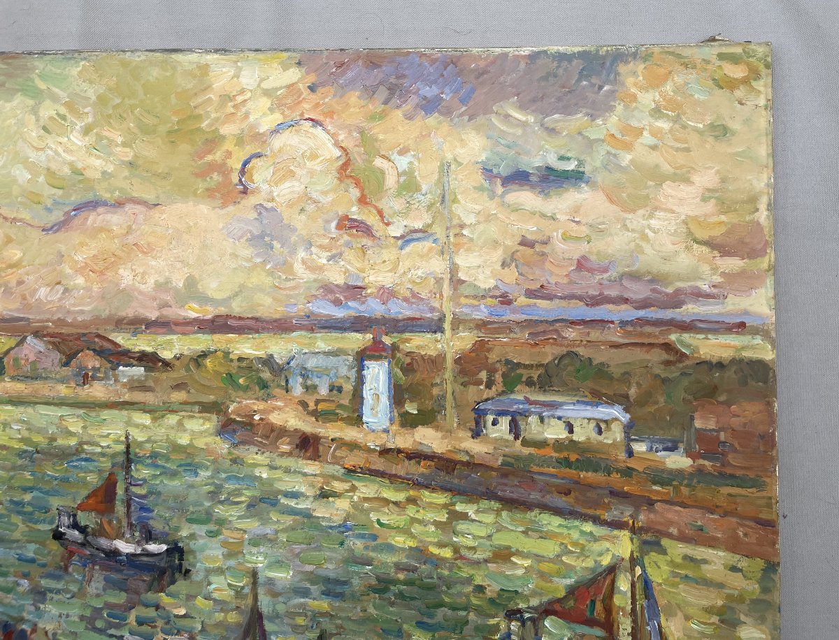 Henri Saada, Honfleur, 1963, huile sur toile, grand format-photo-4