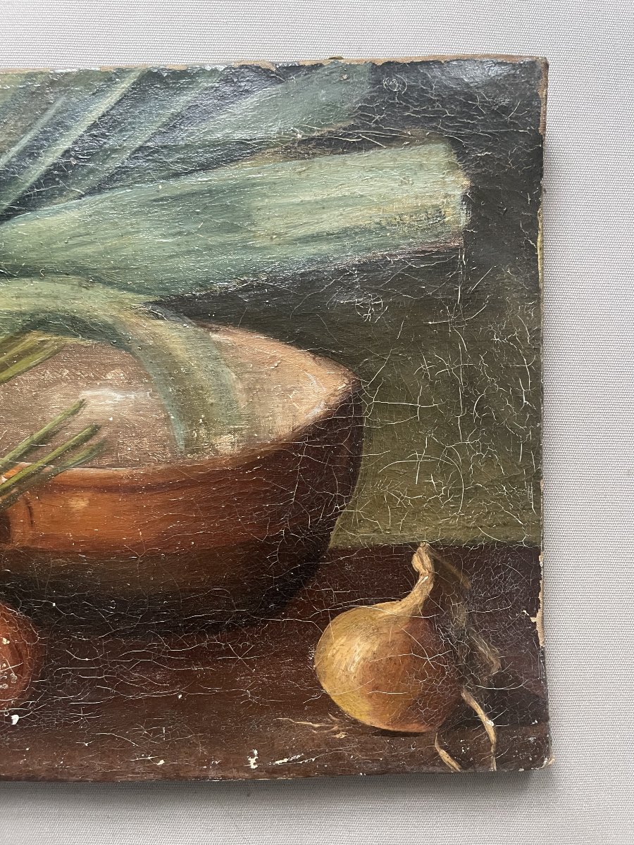Nature morte, huile sur toile, fin XIXe-photo-3