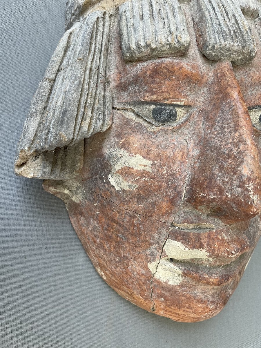 Pre-columbian-style Mask, 19th Century Or Earlier-photo-3