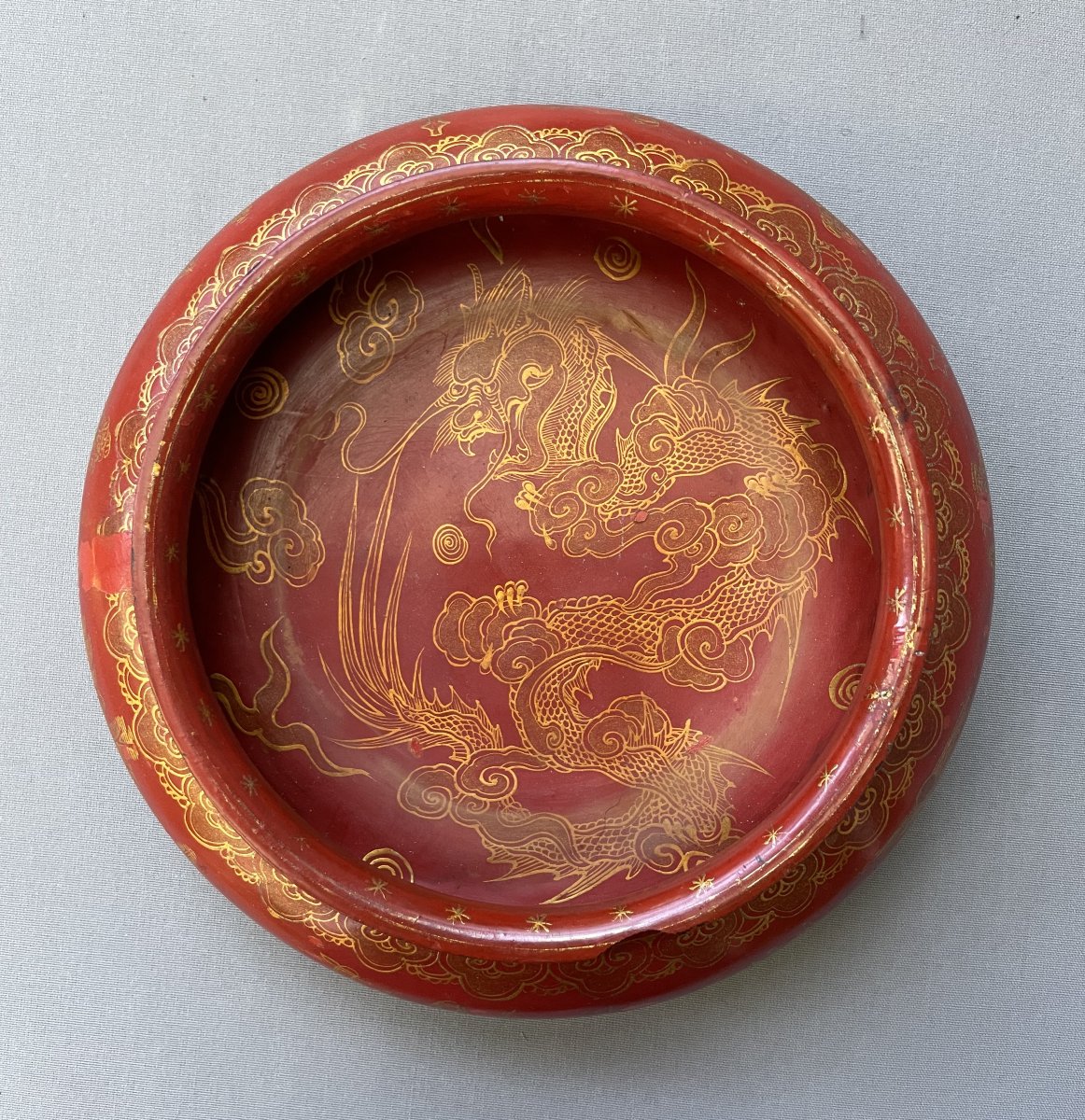 Coupe en bois laqué, Chine, fin XIXe