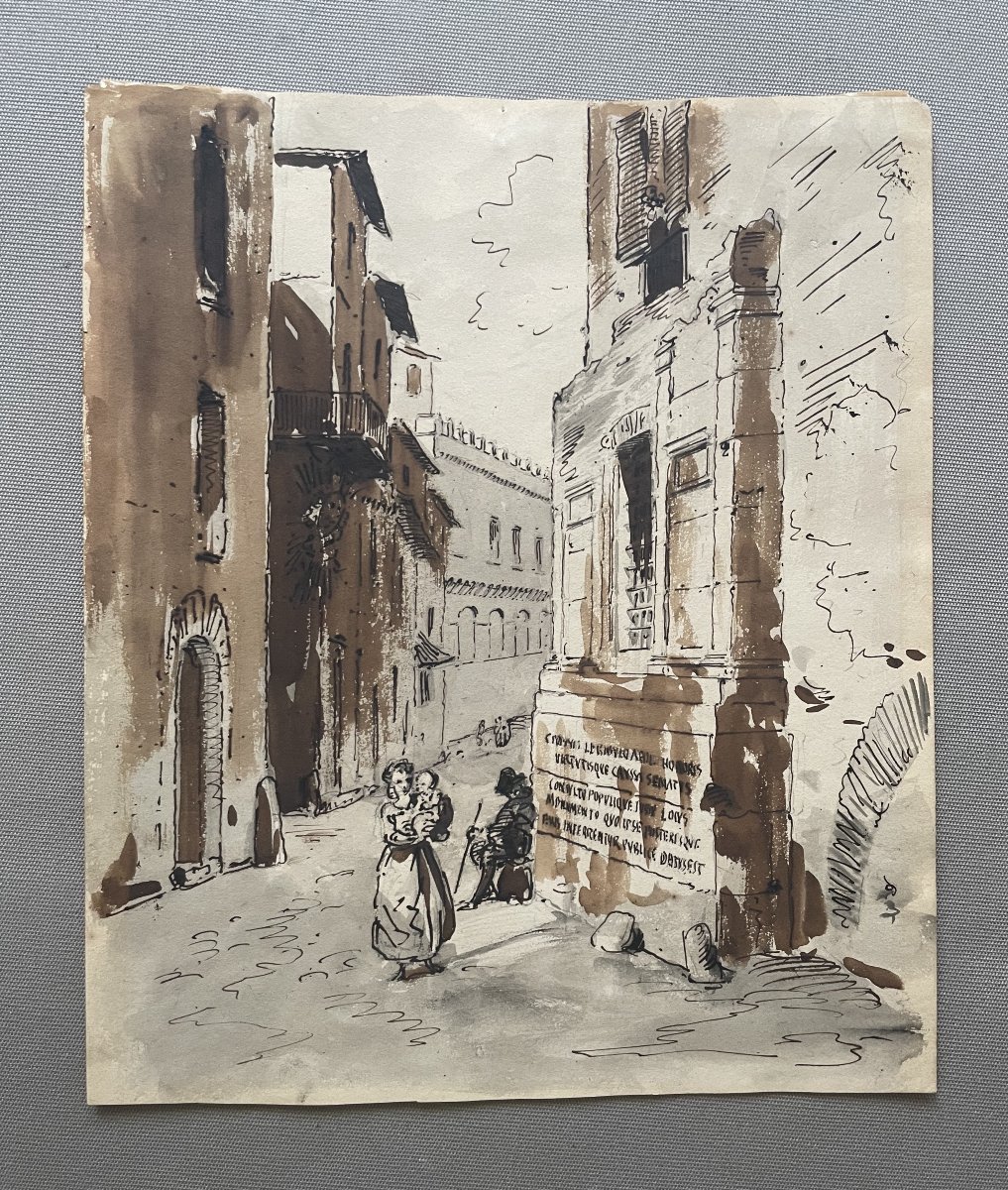 Busy Street, Ink Wash