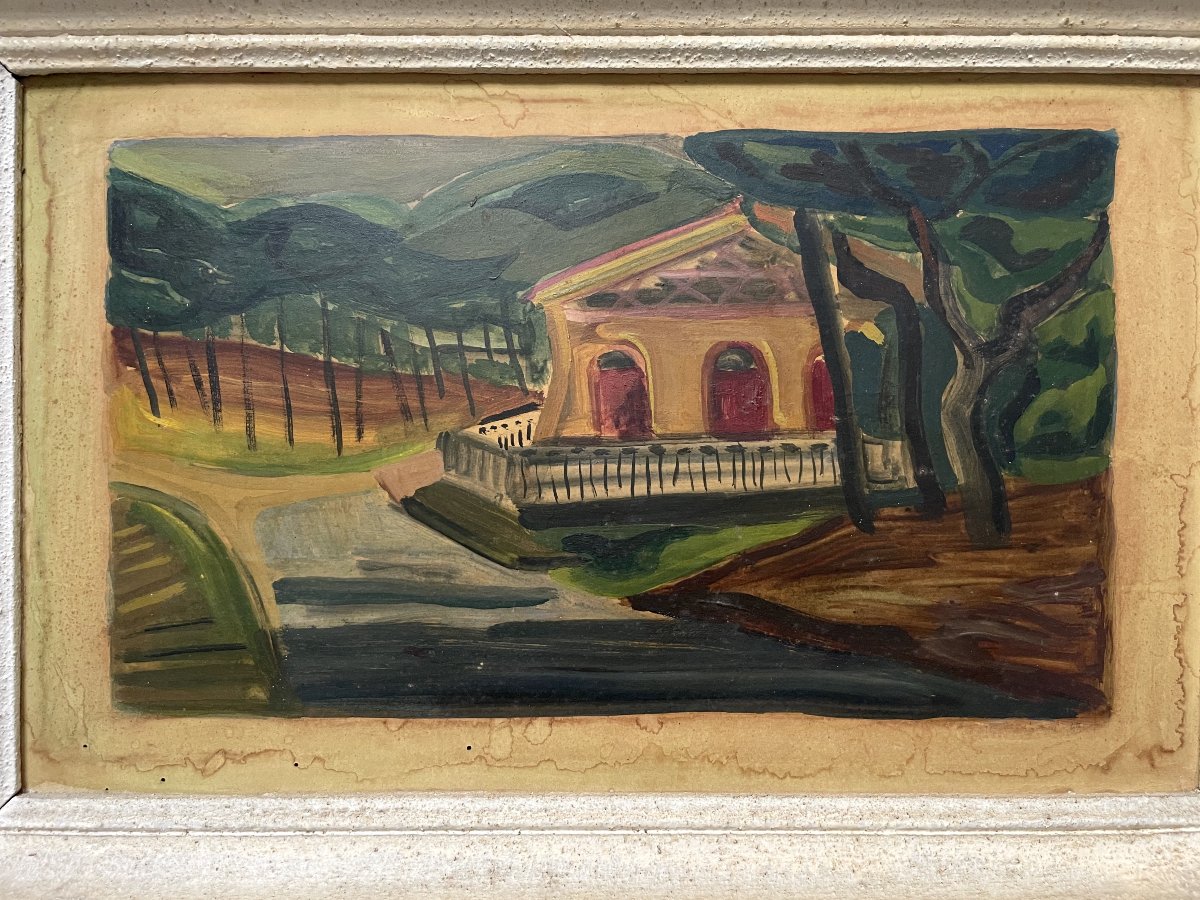 Oil On Paper, First Half Of The 20th Century-photo-2
