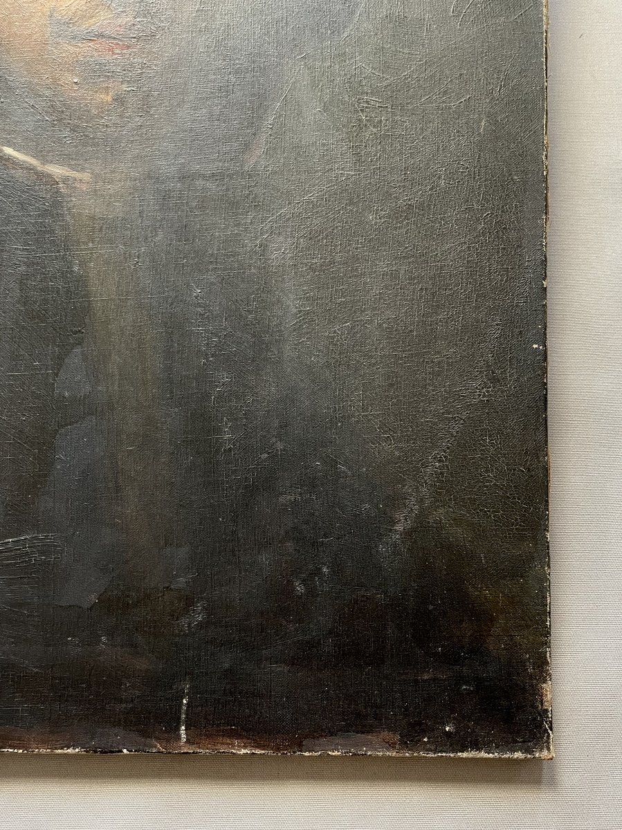 Portrait Of A Man, Oil On Canvas, 19th Century-photo-4