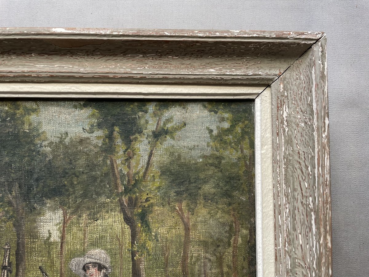 Young Woman In A Car, Oil On Canvas, Early 20th Century-photo-1