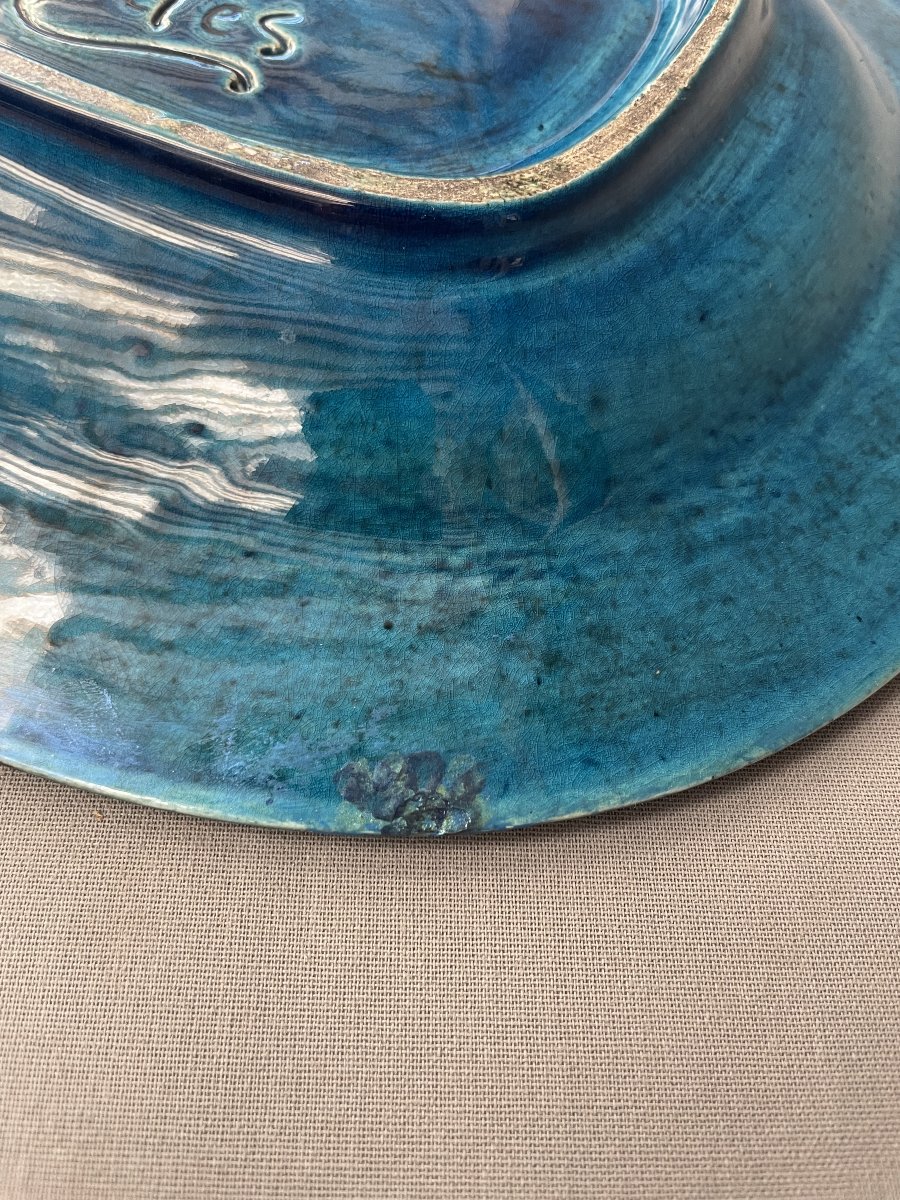 Ceramic Plate Signed By M. Perret-photo-3