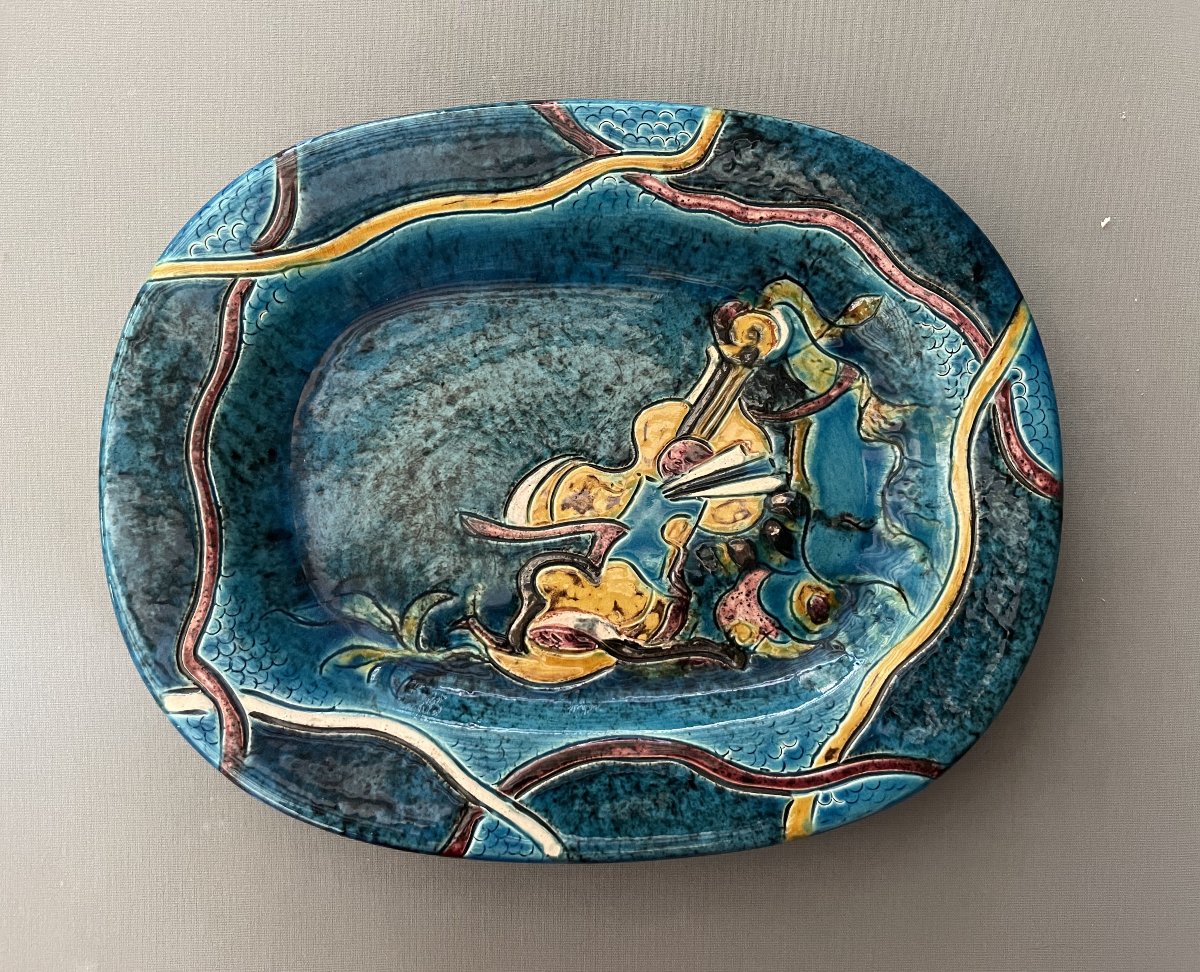 Ceramic Plate Signed By M. Perret