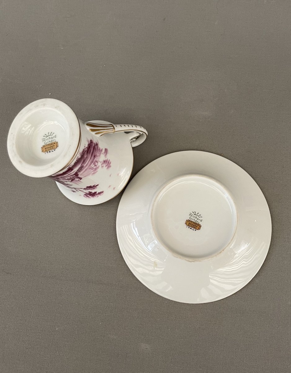 Richard Ginori, tasse et sa soucoupe en porcelaine-photo-4
