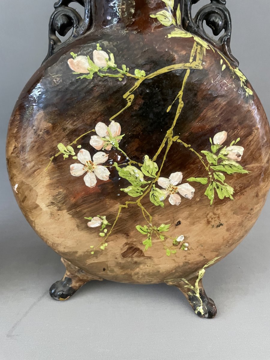 Paire de vases en terre cuite peinte, Montigny-sur-Loing?-photo-5