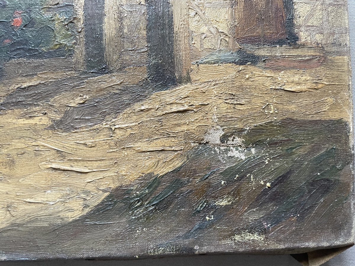 Oscar Thurillot, Alsatian Houses, Oil On Canvas-photo-3