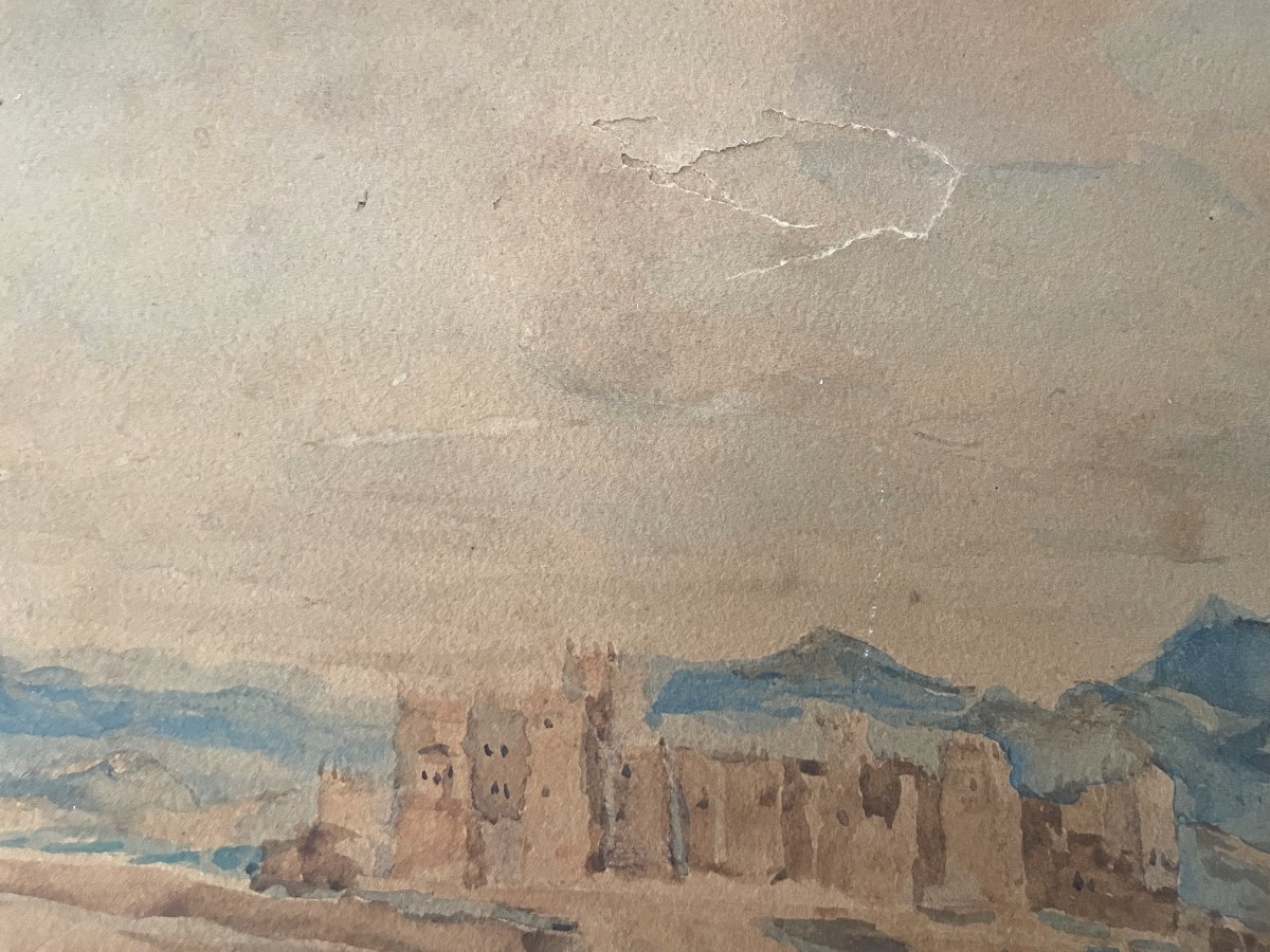 Village Near Ouarzazate, Watercolor, 1948-photo-2