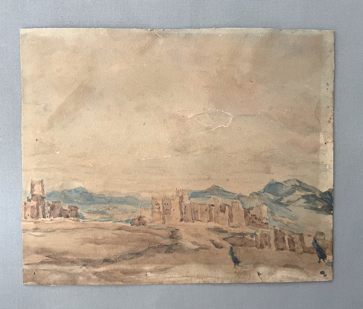 Village Near Ouarzazate, Watercolor, 1948
