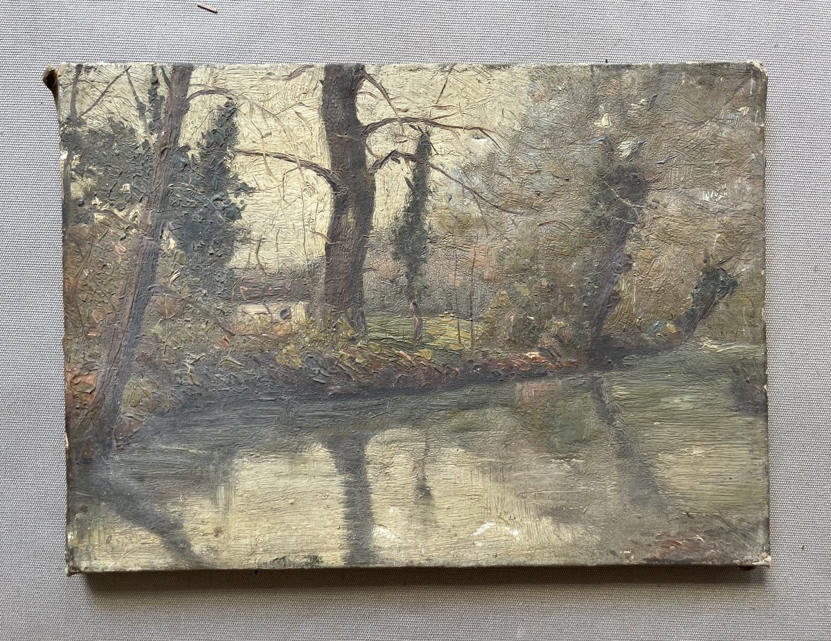 Riverbanks, Oil On Canvas, Late 19th Century